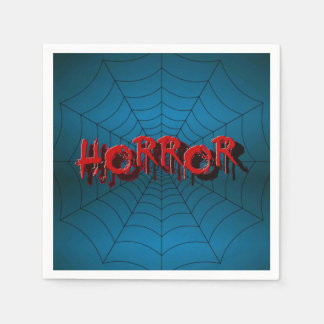 Serviette En Papier Halloween Party Red Horror Spider Web Blue Effraye