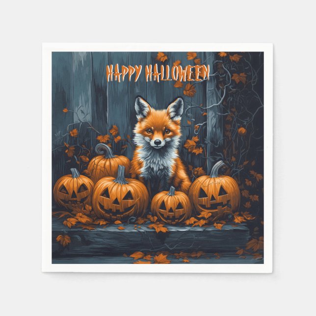 Serviette En Papier Halloween Red Fox (Devant)