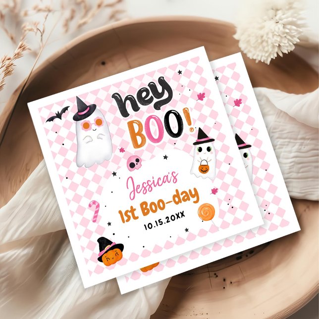 Serviette En Papier Halloween rose mignon Fantôme 1er anniversaire (Créateur téléchargé)