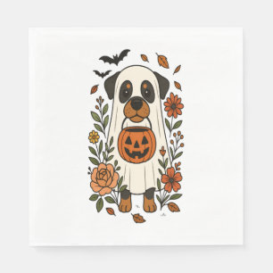 Serviette En Papier Halloween Rottweiler avec Fleurs