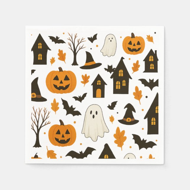 Serviette En Papier Halloween Scary Motif - Éffrayant & Festif (Devant)