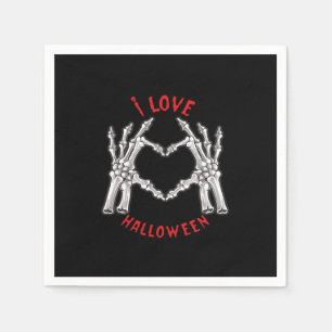Serviette En Papier Halloween Skeletal Mains Coeur drôle Dire