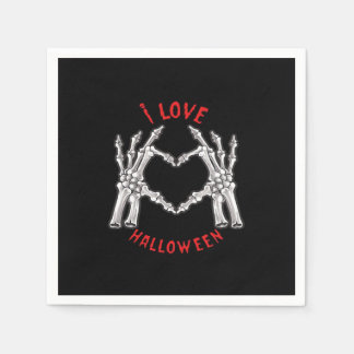 Serviette En Papier Halloween Skeletal Mains Coeur drôle Dire