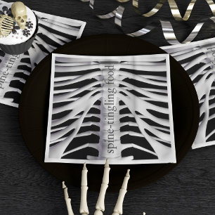 Serviette En Papier Halloween Skeleton Rib Cage picoteur noir