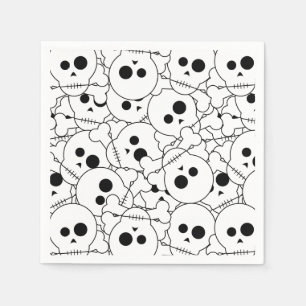 Serviette En Papier Halloween Skuls Motif Papier serviettes