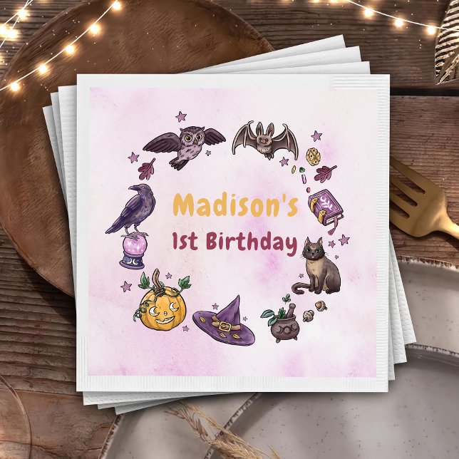 Serviette En Papier Halloween sorcière Anniversaire (Créateur téléchargé)
