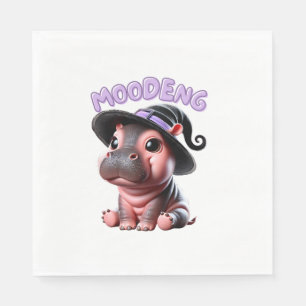 Serviette En Papier Halloween Sorcière Moo-Deng Hippo Bébé mou Pygmée