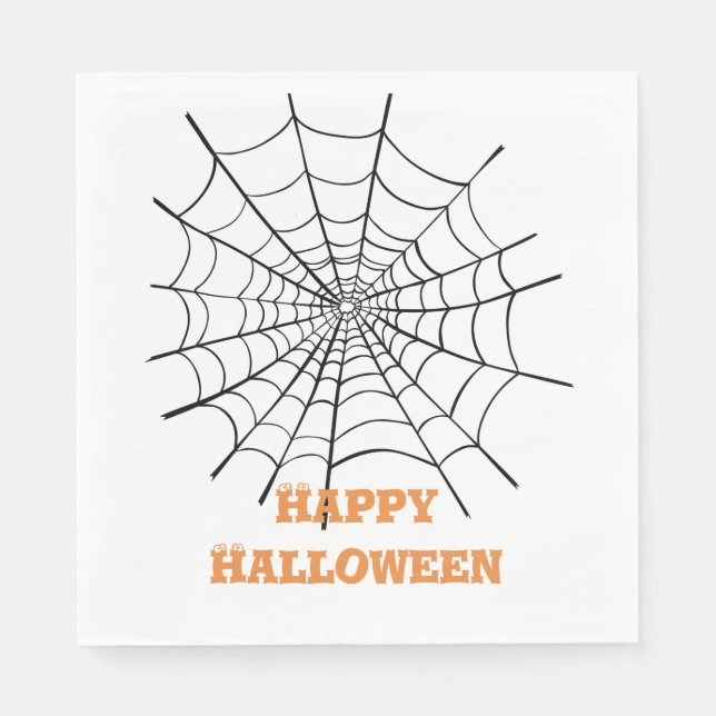 Serviette En Papier Halloween Spider Web et les yeux (Devant)
