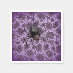 Serviette En Papier Halloween Spider Webs Sur Purple