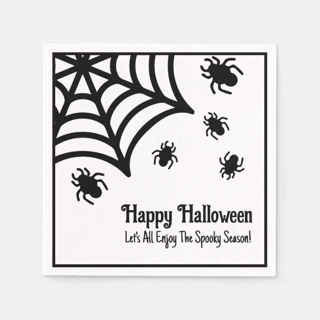 Serviette En Papier Halloween Spiderweb personnalisé (Devant)