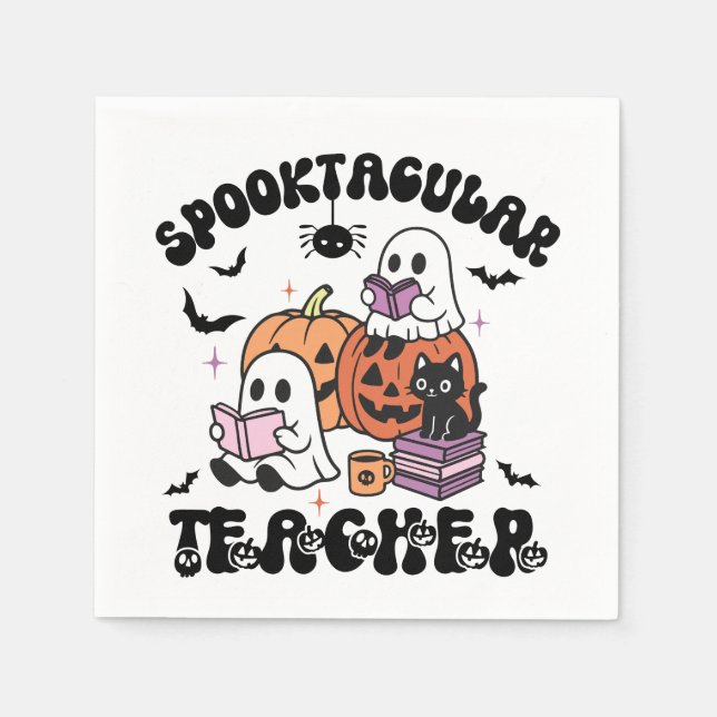 Serviette En Papier Halloween Spooktacular Professeur Ghost (Devant)