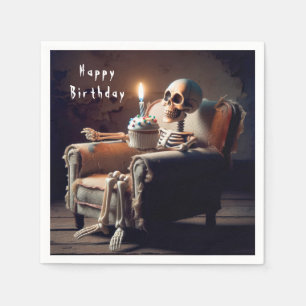 Serviette En Papier Halloween Squelette d'anniversaire