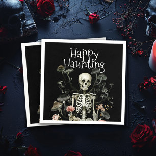 Serviette En Papier Halloween Squelette Haunted Forest Party Noir