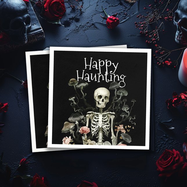 Serviette En Papier Halloween Squelette Haunted Forest Party Noir (Créateur téléchargé)