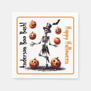 Serviette En Papier Halloween squelettique