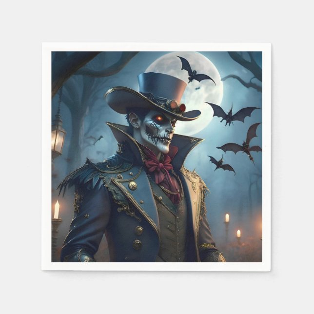 Serviette En Papier Halloween Steampunk Southern Gothic Zombie (Devant)
