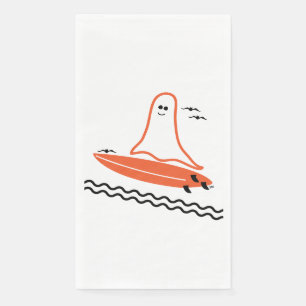 Serviette En Papier Halloween Surfer Ghost noir