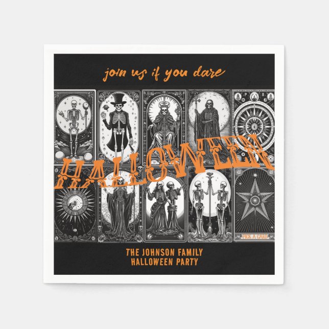 Serviette En Papier Halloween Tarot Orange Cosplay Spooktacular Party (Devant)