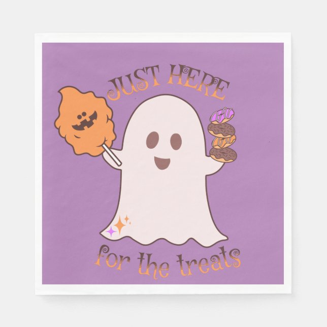 Serviette En Papier Halloween Traite Ghost et Sweets Party (Devant)