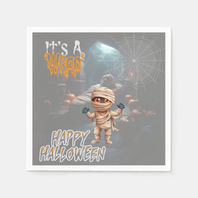 Serviette En Papier Halloween Trick of Treat Mummy's Lair (Devant)