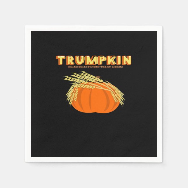 Serviette En Papier Halloween Trumpkin Donald Funny Citrouille faire H (Devant)