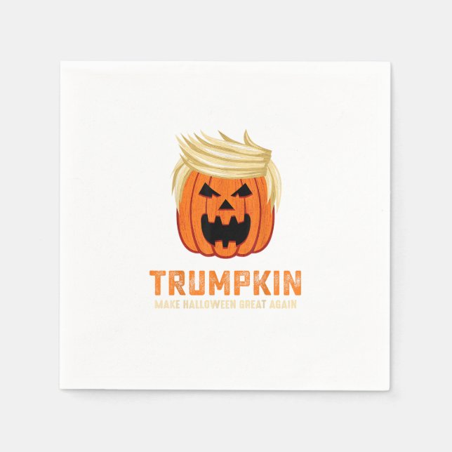 Serviette En Papier Halloween Trumpkin Funny - Éffrayant Slogan parodi (Devant)