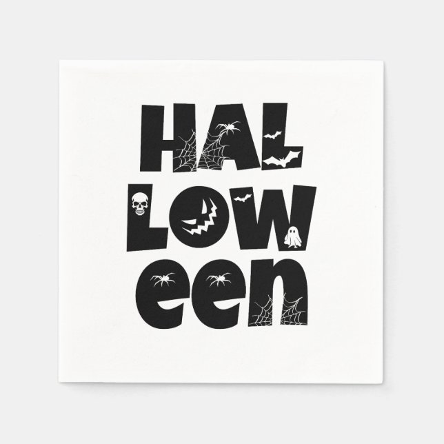 Serviette En Papier Halloween Typography (Devant)
