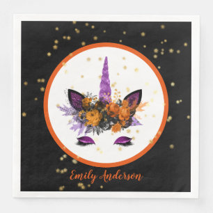 Serviette En Papier Halloween Unicorn Visage Girls Anniversaire fête v