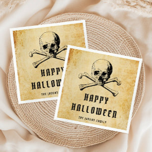 Serviette En Papier Halloween vintage Pirate et os
