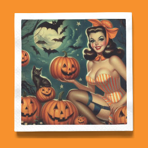 Serviette En Papier Halloween vintage vers le haut