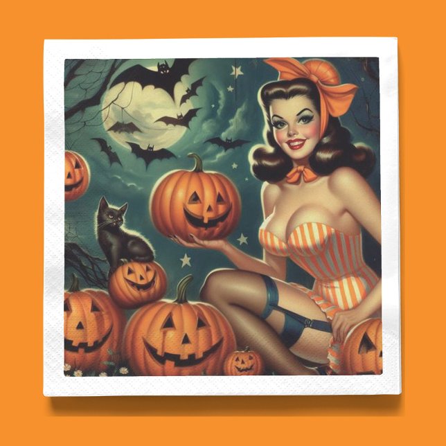 Serviette En Papier Halloween vintage vers le haut (Créateur téléchargé)