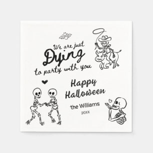 Serviette En Papier Halloween Whimsical Quirky Main Drake Doodles