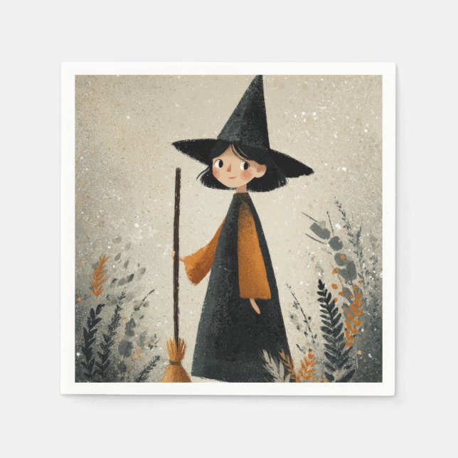 Serviette En Papier Halloween Whimsical Witch (Devant)