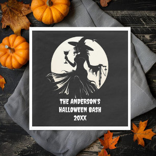 Serviette En Papier Halloween Witch Boire Vin Nom de famille Personnal