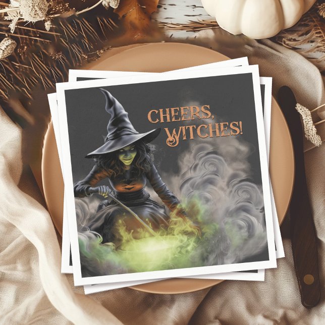 Serviette En Papier Halloween Witch Stirring Cauldron (Créateur téléchargé)