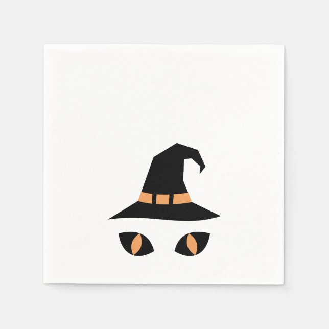 Serviette En Papier Halloween witchy cat (Devant)
