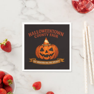 Serviette En Papier Halloweentown de la foire comtale vintage Citrouil