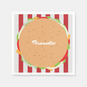 Serviette En Papier Hamburger cheeseburger mignon café