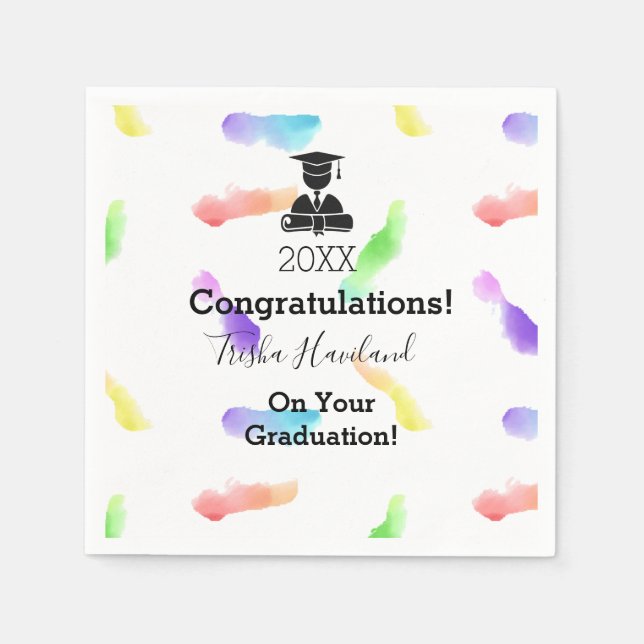 Serviette En Papier HAMbyWG - Papier d'aquarelle Napkin - Graduation (Devant)