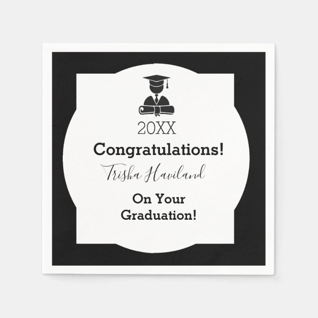 Serviette En Papier HAMbyWG - Papier Napkin - Graduation (Devant)