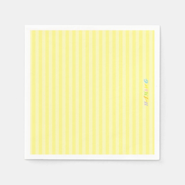Serviette En Papier HAMbyWG - Papier Napkin - Grilles jaunes (Devant)