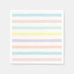 Serviette En Papier HAMbyWG - Papier Napkin - Pastel Stripes