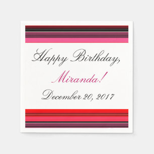 Serviette En Papier HAMbyWhiteGlove - Papier Napkin - rose et rouge