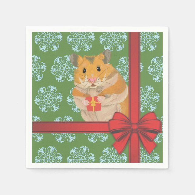 Serviette En Papier Hammy Christmas Hamster Noël (Devant)