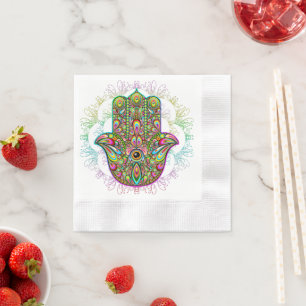Serviette En Papier Hamsa Fatma Main Psychedelic Art