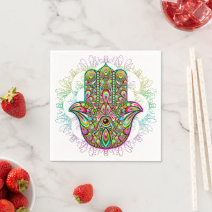 Serviette En Papier Hamsa Fatma Main Psychedelic Art
