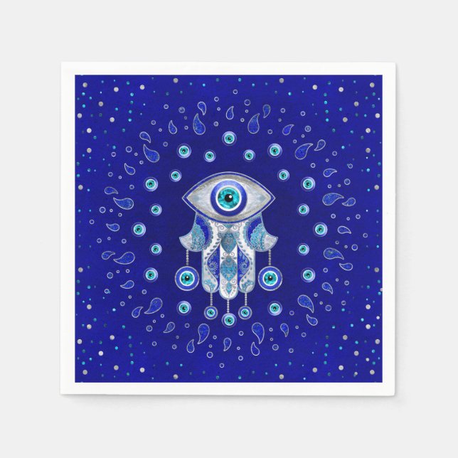 Serviette En Papier Hamsa Hand-Evil Eye Amulet (Devant)