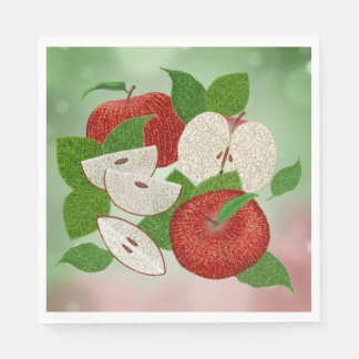 Serviette En Papier Hand-Drawn Apple Napkins – Rustic Charm Tableware