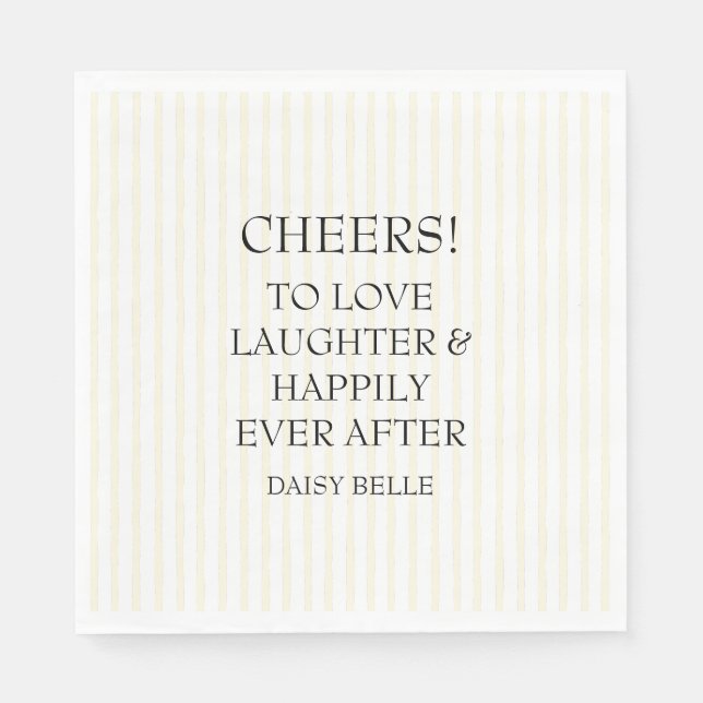 Serviette En Papier Hand Drawn Doodle Bridal Shower Yellow (Devant)