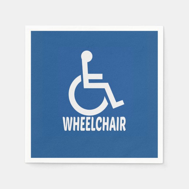Serviette En Papier Handicap Fauteuil roulant (Devant)